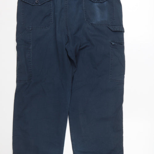 Dickies Men's Blue Cargo Trousers Size 38R Cotton Workwear