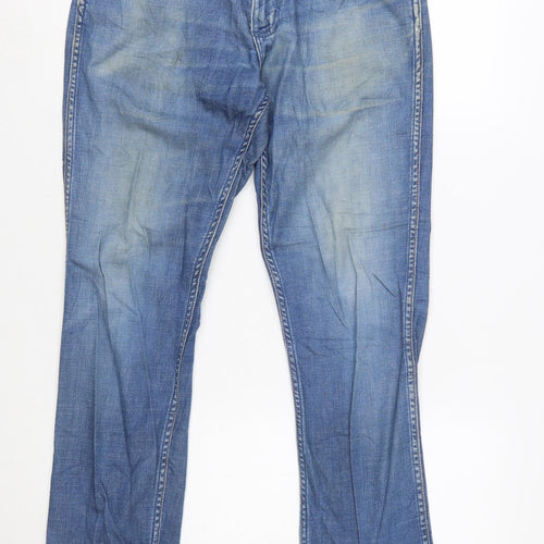 Wrangler Women Blue Size 12 Straight Mid Rise Denim Jeans