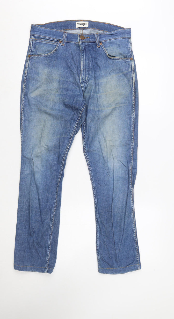 Wrangler Women Blue Size 12 Straight Mid Rise Denim Jeans