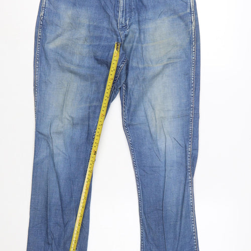 Wrangler Women Blue Size 12 Straight Mid Rise Denim Jeans