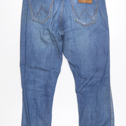 Wrangler Women Blue Size 12 Straight Mid Rise Denim Jeans