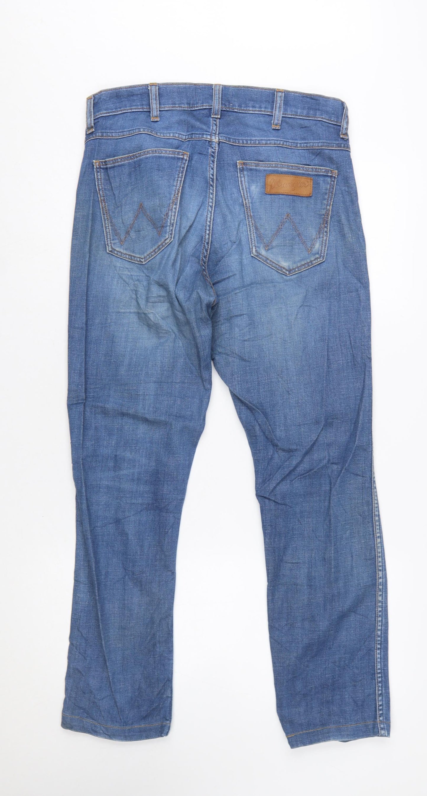 Wrangler Women Blue Size 12 Straight Mid Rise Denim Jeans