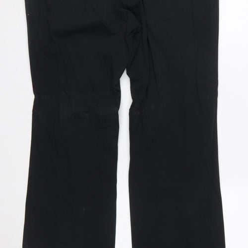 Eddie Bauer Women Black Cotton Blend Mercer Fit Trousers Size 14