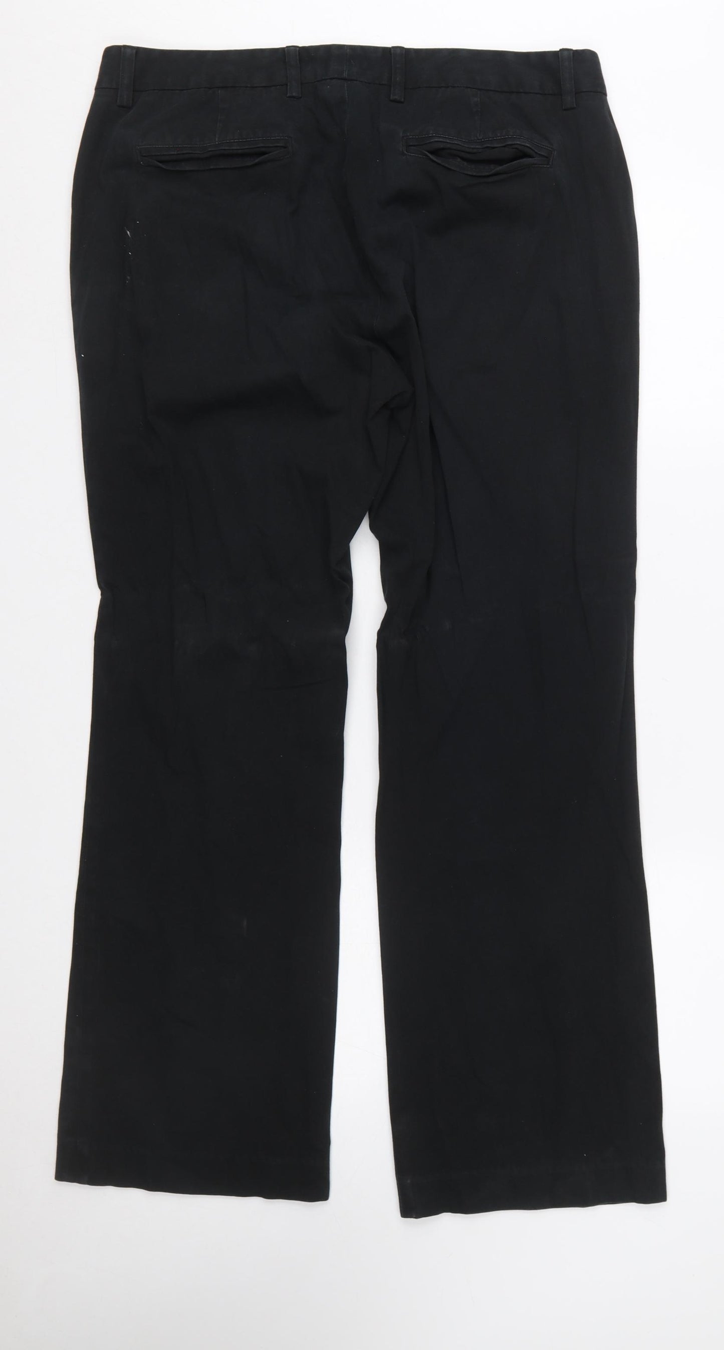 Eddie Bauer Women Black Cotton Blend Mercer Fit Trousers Size 14