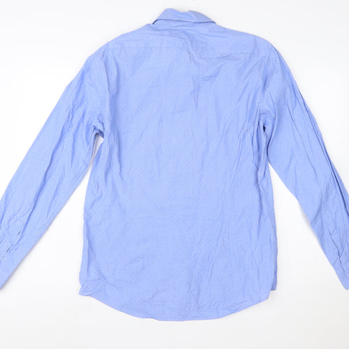 Calvin Klein Men Blue Classic Button-Up Shirt Slim Fit Size 16