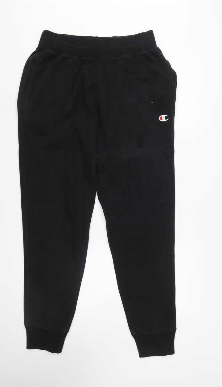 Champion Men’s Black Reverse Weave Sweatpants Medium Tapered Fit