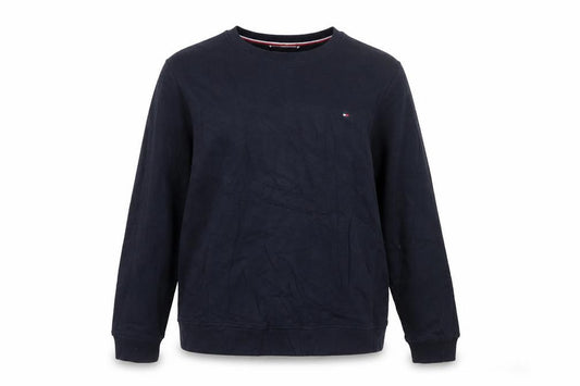 Front view of Tommy Hilfiger women’s navy blue xl pullover sweatshirt cotton blend