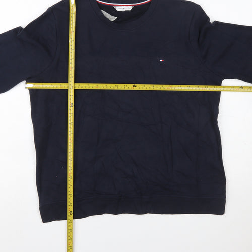Tommy Hilfiger Womens Navy Blue XL Pullover Sweatshirt Cotton Blend
