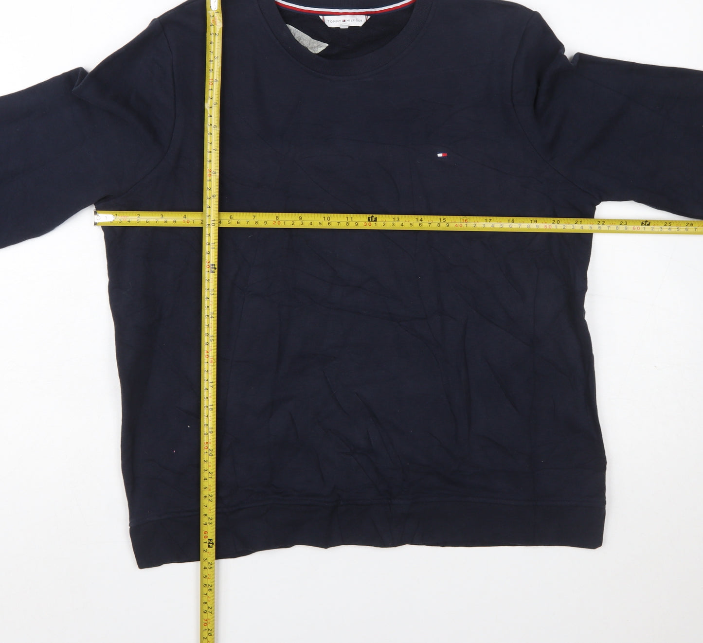 Tommy Hilfiger Womens Navy Blue XL Pullover Sweatshirt Cotton Blend