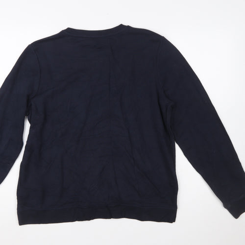 Tommy Hilfiger Womens Navy Blue XL Pullover Sweatshirt Cotton Blend
