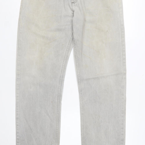 Lee Men's Grey Regular Fit Straight Jeans 34x32 Denim