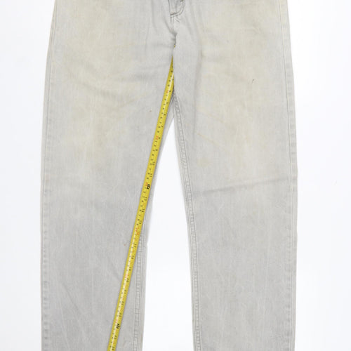 Lee Men's Grey Regular Fit Straight Jeans 34x32 Denim