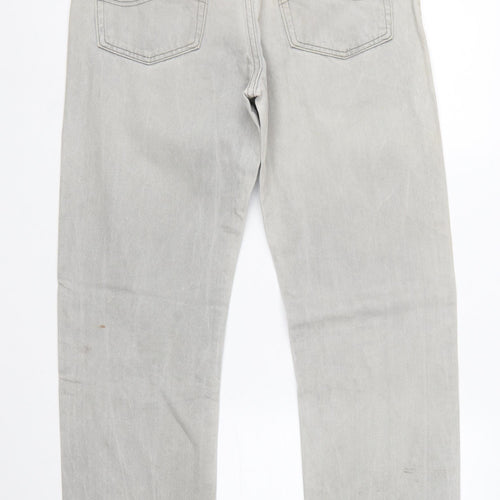 Lee Men's Grey Regular Fit Straight Jeans 34x32 Denim
