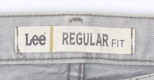 Lee Men's Grey Regular Fit Straight Jeans 34x32 Denim