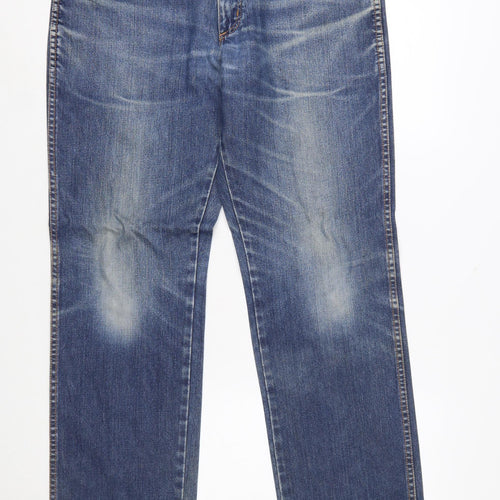 Wrangler Men's Blue Texas Straight Leg Jeans W34 L32 Cotton Denim