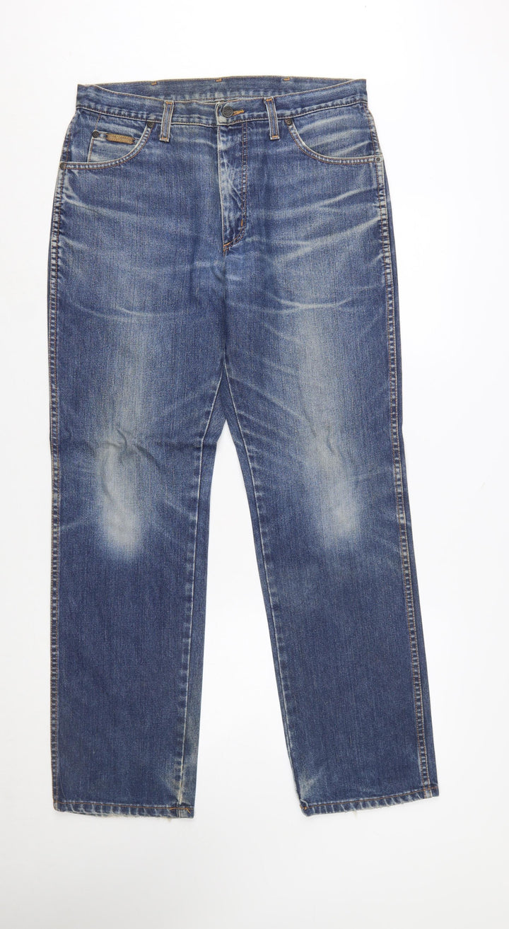 Wrangler Men's Blue Texas Straight Leg Jeans W34 L32 Cotton Denim