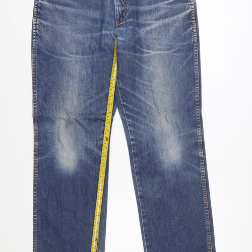 Wrangler Men's Blue Texas Straight Leg Jeans W34 L32 Cotton Denim