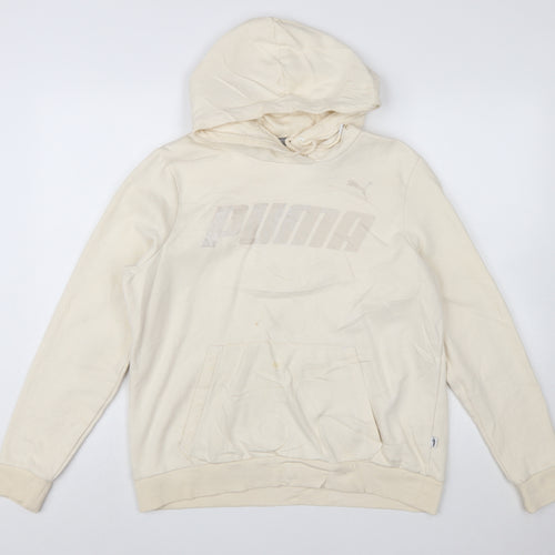 Puma Women's Beige Pullover Hoodie Cotton Blend Size L