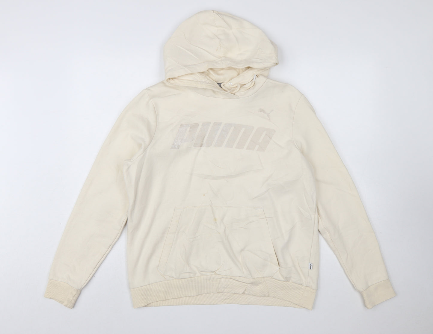 Puma Women's Beige Pullover Hoodie Cotton Blend Size L