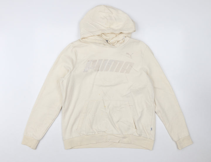 Puma Women's Beige Pullover Hoodie Cotton Blend Size L