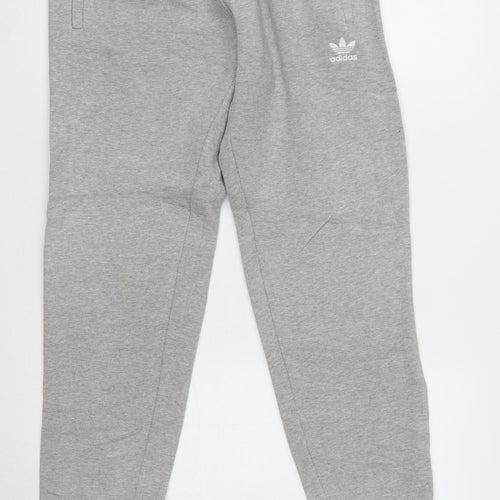 Adidas Men's Grey Jogger Sweatpants S Regular Fit Cotton Blend