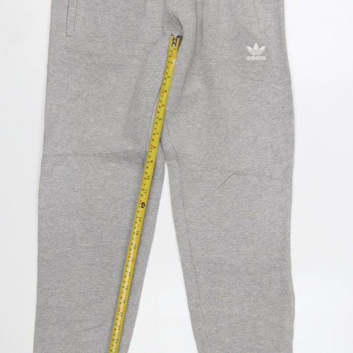 Adidas Men's Grey Jogger Sweatpants S Regular Fit Cotton Blend
