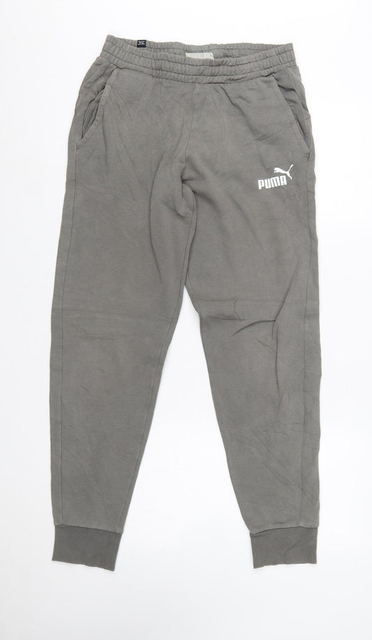 Puma Men's Grey Jogger Sweatpants Size S Elastic Waist