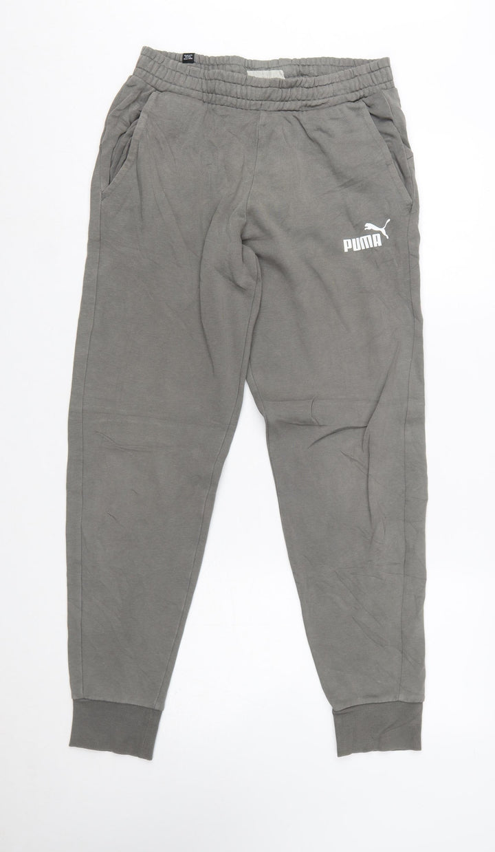 Puma Men's Grey Jogger Sweatpants Size S Elastic Waist