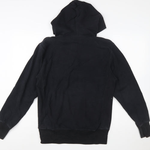 Champion Men Black Reverse Weave 1/2 Zip Hoodie Medium Sportswear