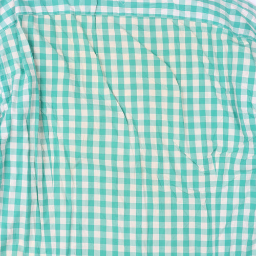 Tommy Hilfiger Men's Green Check 2XL Button-Down Cotton Shirt