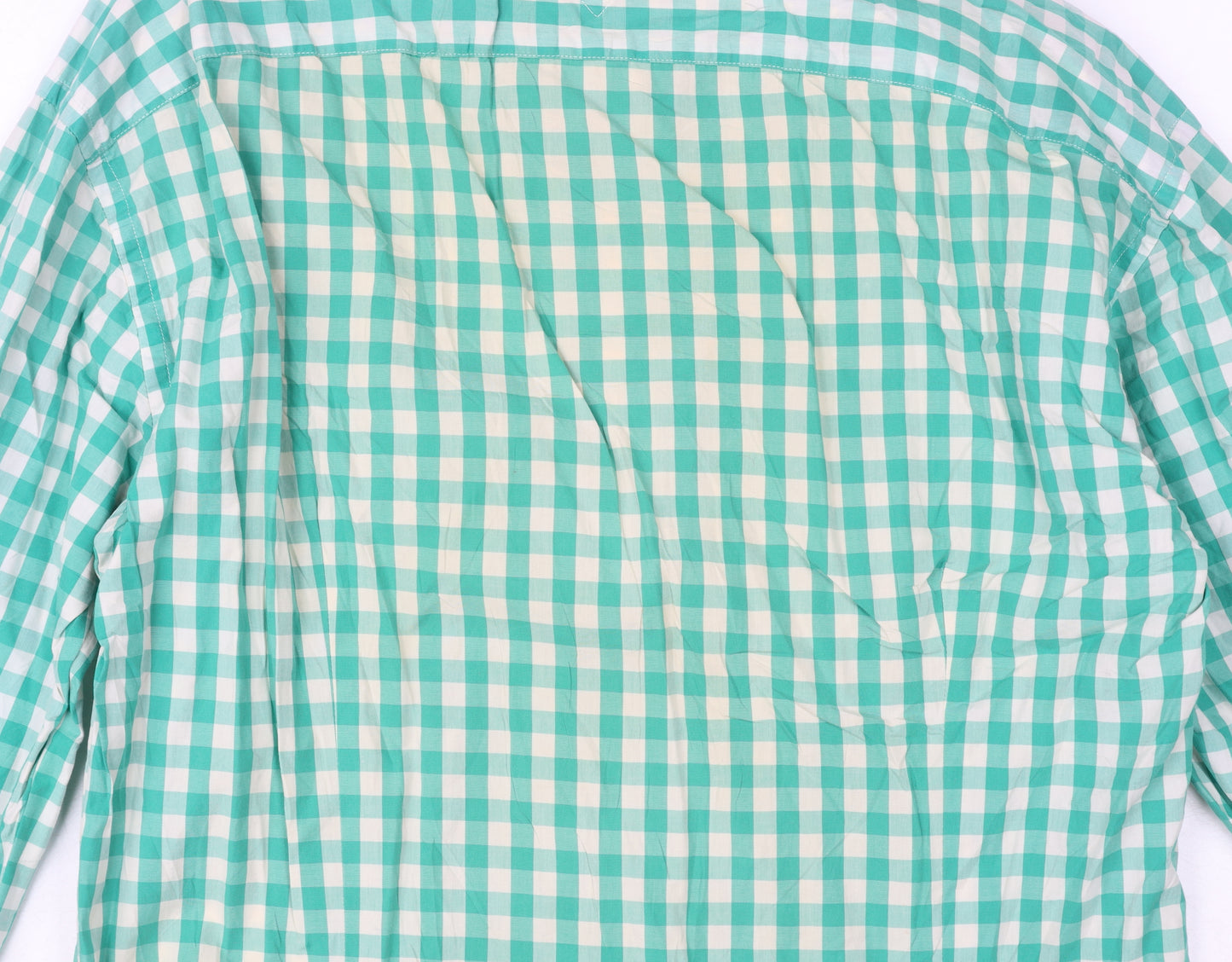 Tommy Hilfiger Men's Green Check 2XL Button-Down Cotton Shirt