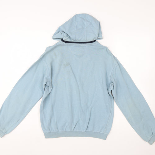 Fila Boys Light Blue Pullover Hoodie Age 10 Logo Fleece Cotton Blend