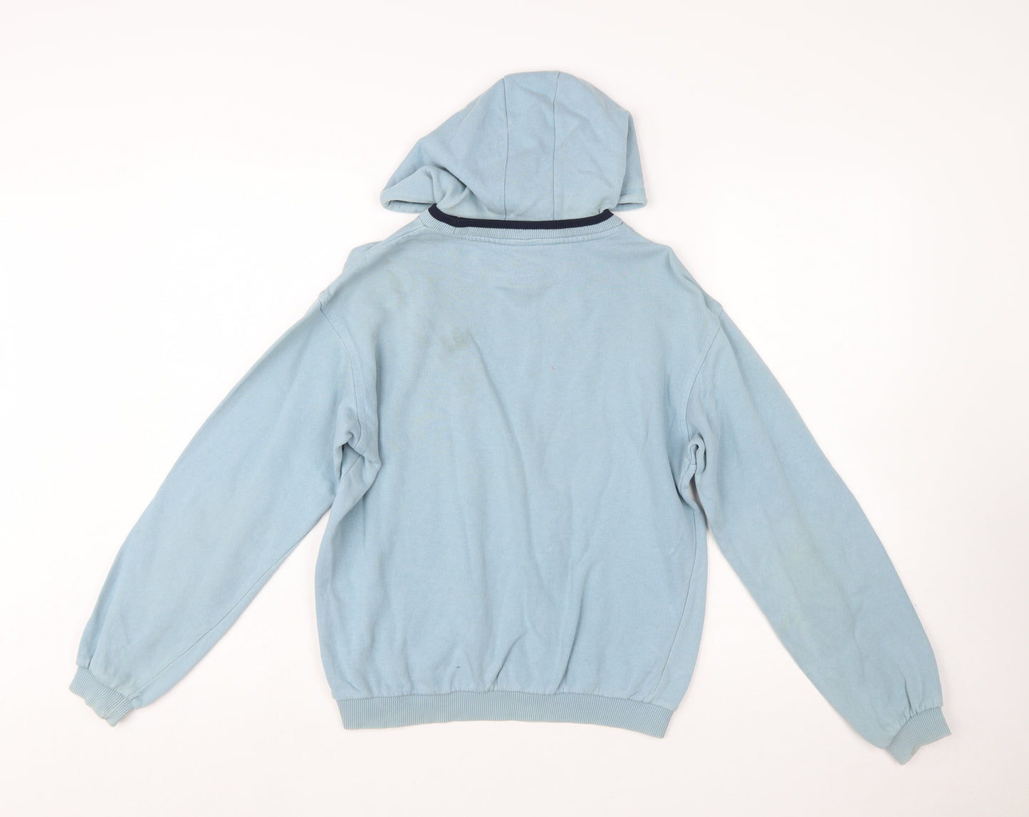 Fila Boys Light Blue Pullover Hoodie Age 10 Logo Fleece Cotton Blend