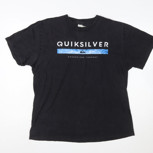 Quiksilver Men's Black XL Surf Graphic Vintage Cotton T-Shirt