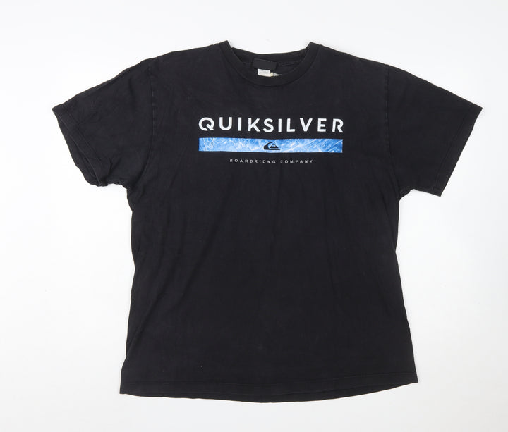 Quiksilver Men's Black XL Surf Graphic Vintage Cotton T-Shirt