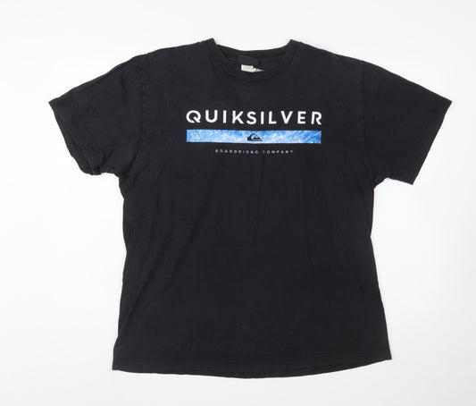 Quiksilver Men's Black XL Surf Graphic Vintage Cotton T-Shirt