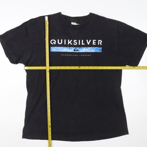 Quiksilver Men's Black XL Surf Graphic Vintage Cotton T-Shirt