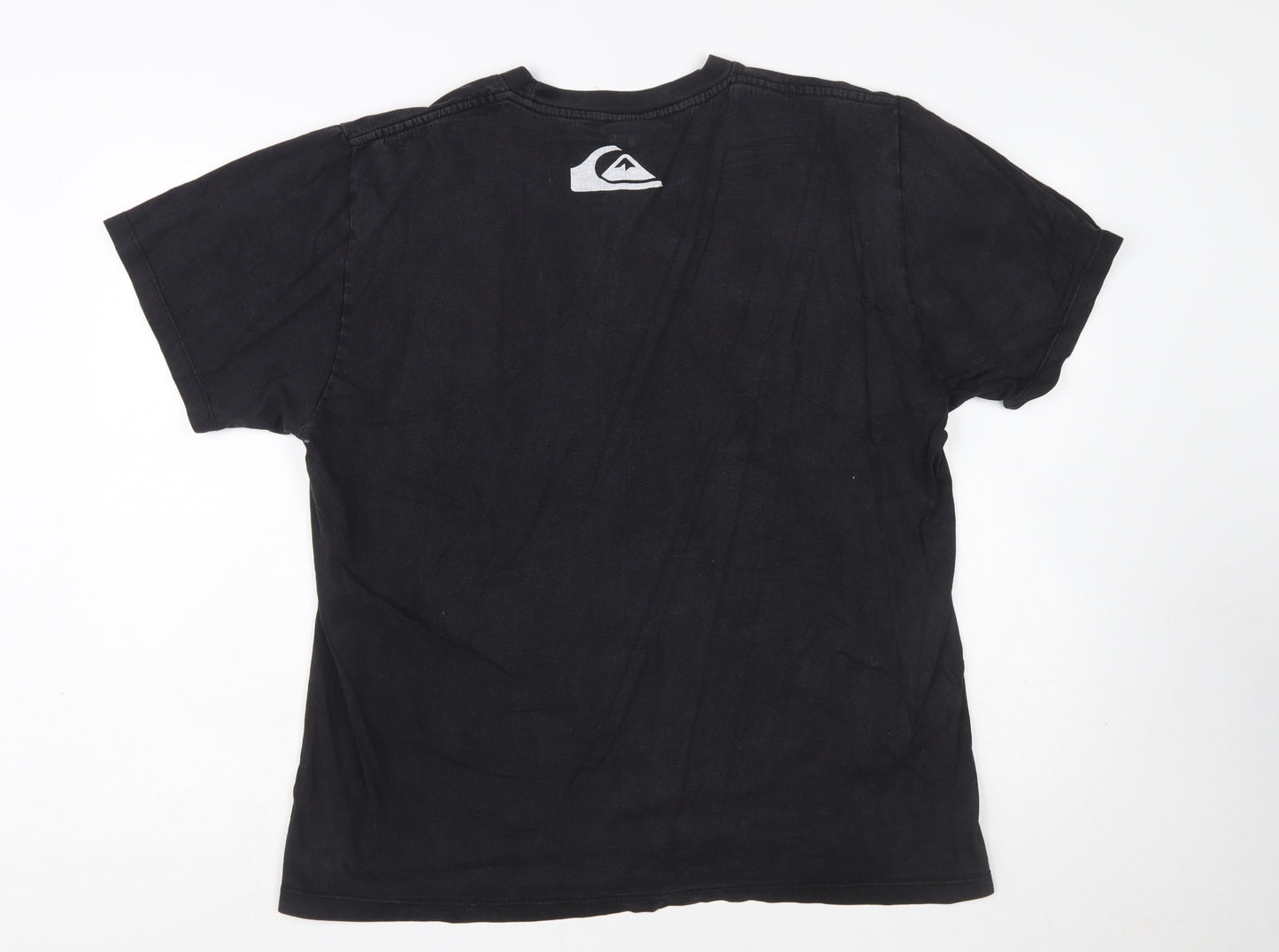 Quiksilver Men's Black XL Surf Graphic Vintage Cotton T-Shirt
