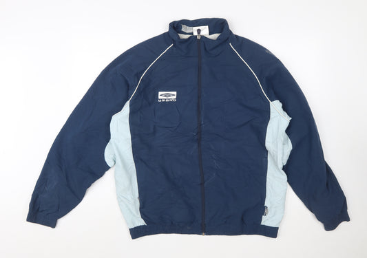 Umbro Men's Blue Track Jacket L Windbreaker Zip Sports Top