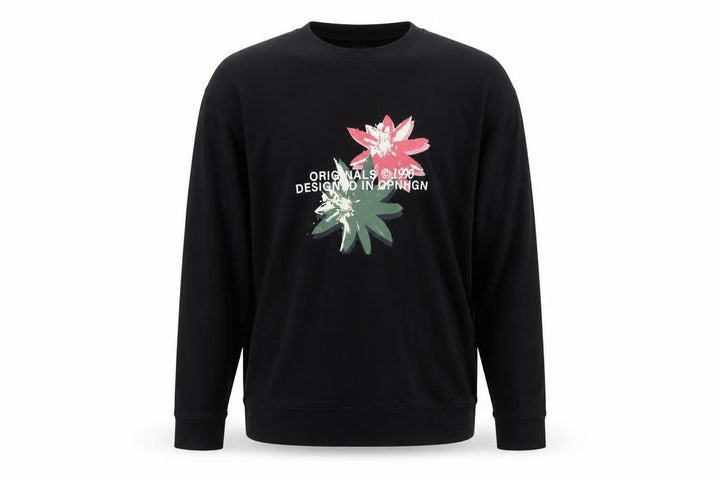 Jack & Jones Originals Men's Black 2XL Graphic Flower Crew Sweatshirt