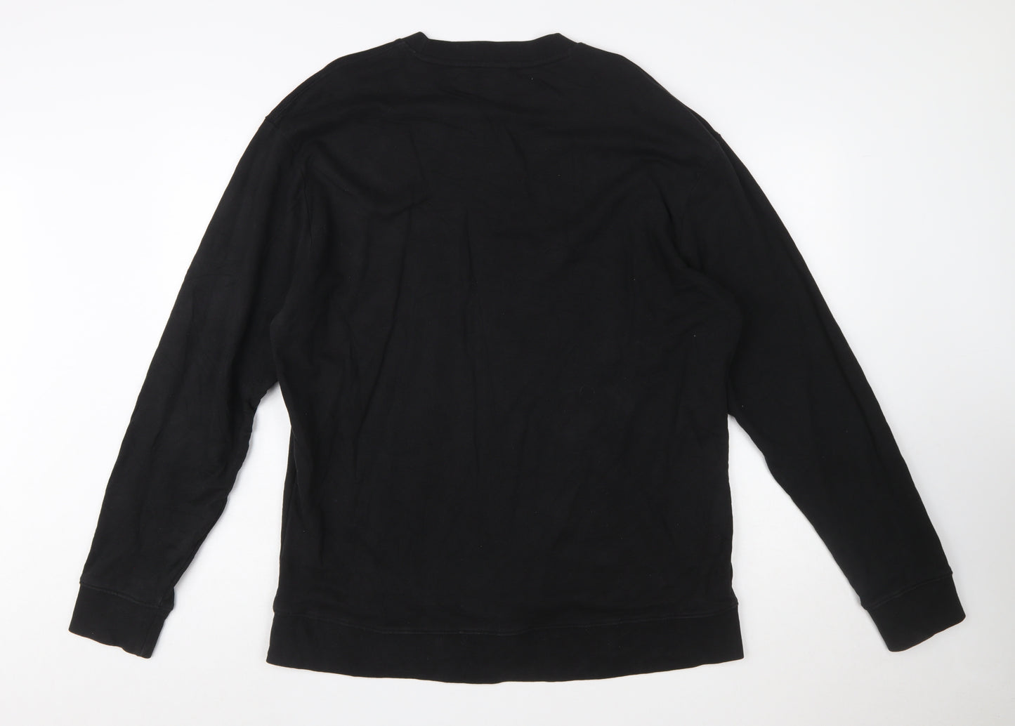 Jack & Jones Originals Men's Black 2XL Graphic Flower Crew Sweatshirt