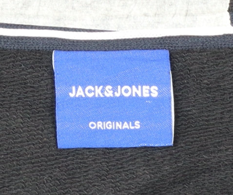 Jack & Jones Originals Men's Black 2XL Graphic Flower Crew Sweatshirt