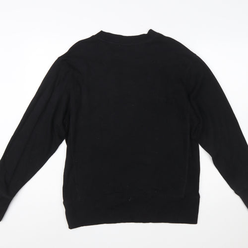 DKNY Sport Women's Black Small Pullover Sweatshirt with Logo Detail