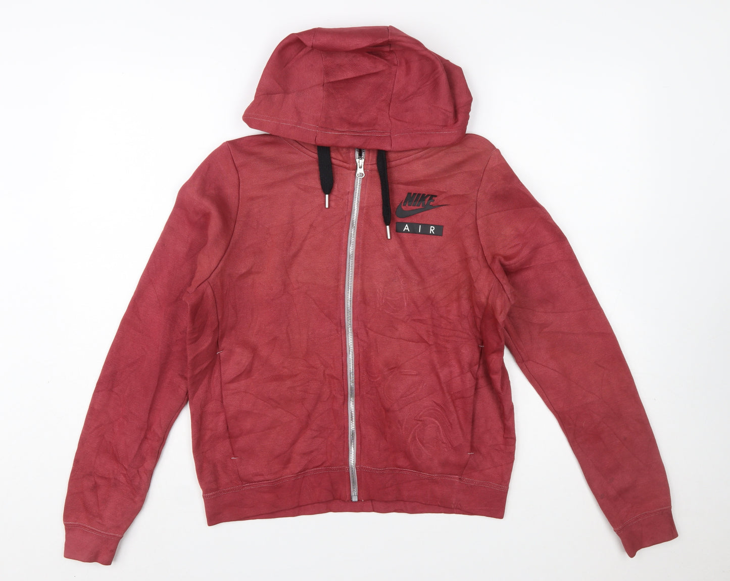 Nike Air Mens Red Full Zip Hoodie Size S Regular Fit