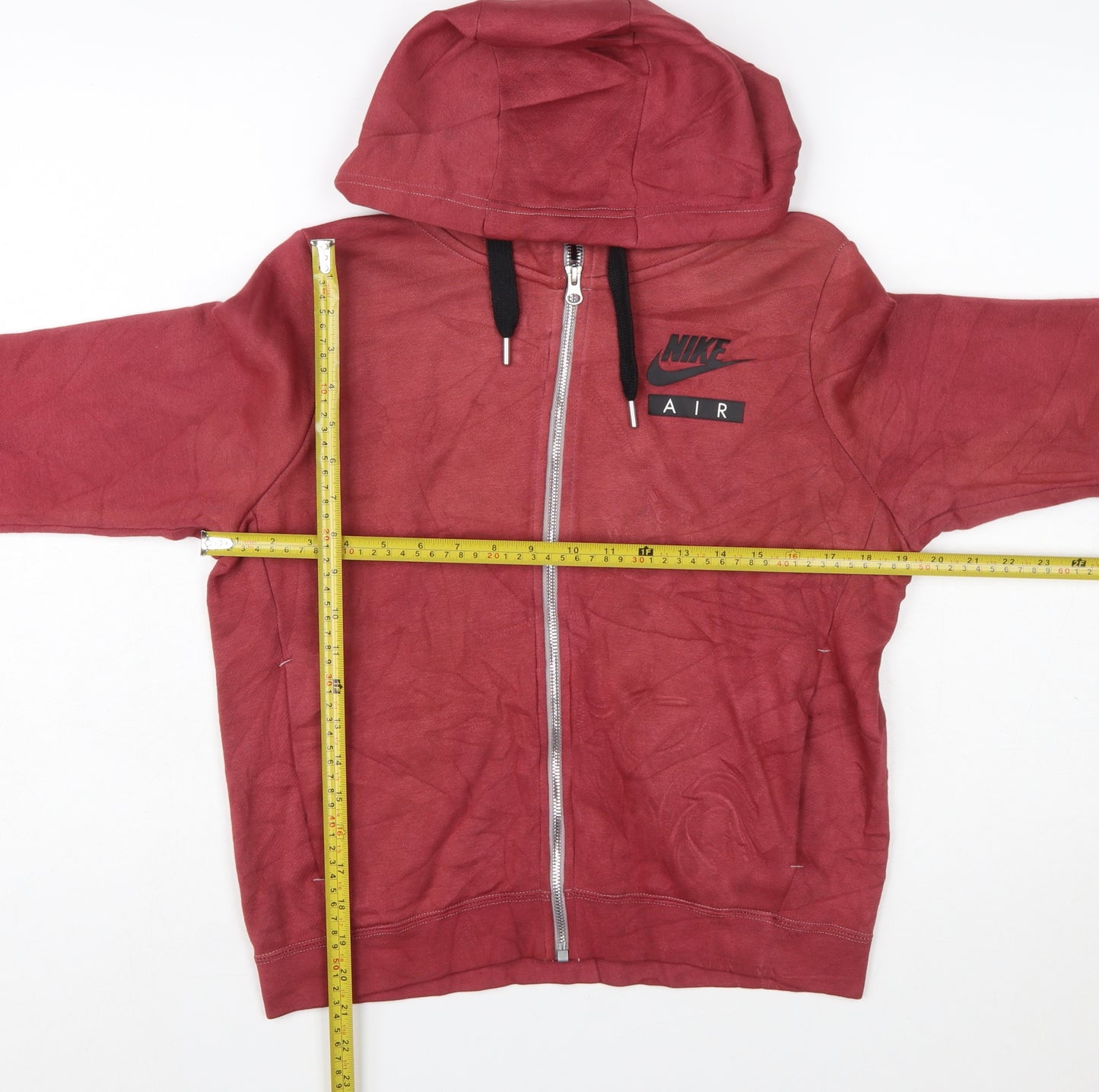 Nike Air Mens Red Full Zip Hoodie Size S Regular Fit