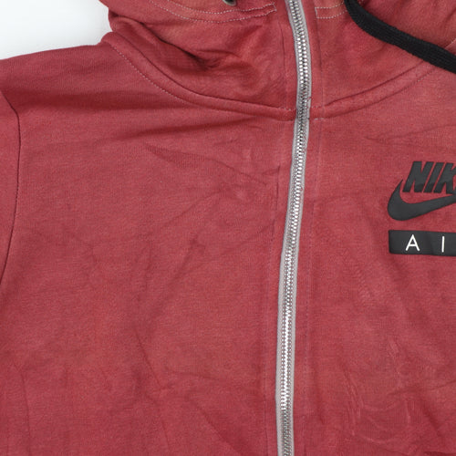 Nike Air Mens Red Full Zip Hoodie Size S Regular Fit