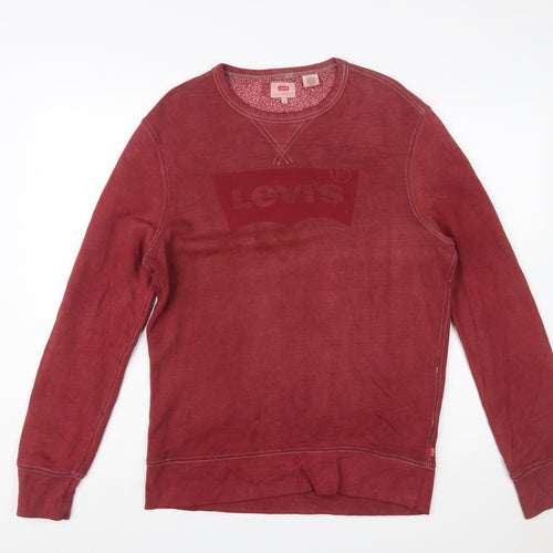 Levi's Men's Red Crew Neck Pullover Sweatshirt Size S