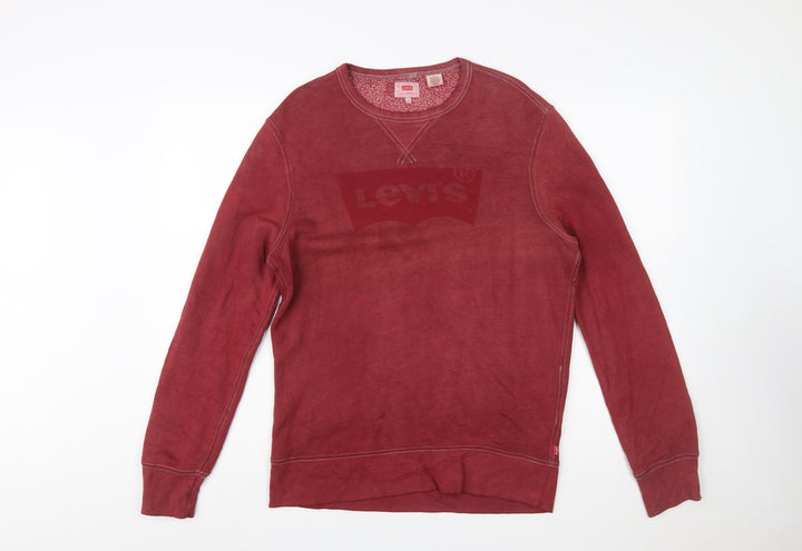 Levi's Men's Red Crew Neck Pullover Sweatshirt Size S