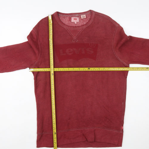 Levi's Men's Red Crew Neck Pullover Sweatshirt Size S