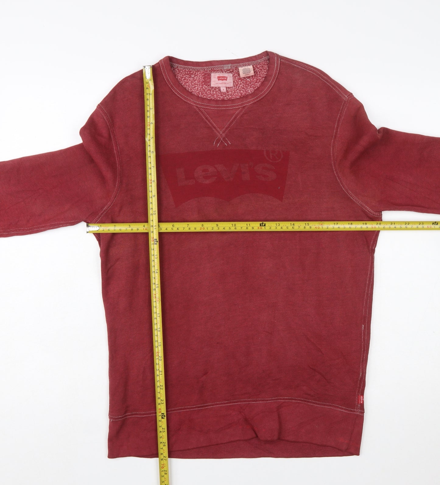 Levi's Men's Red Crew Neck Pullover Sweatshirt Size S